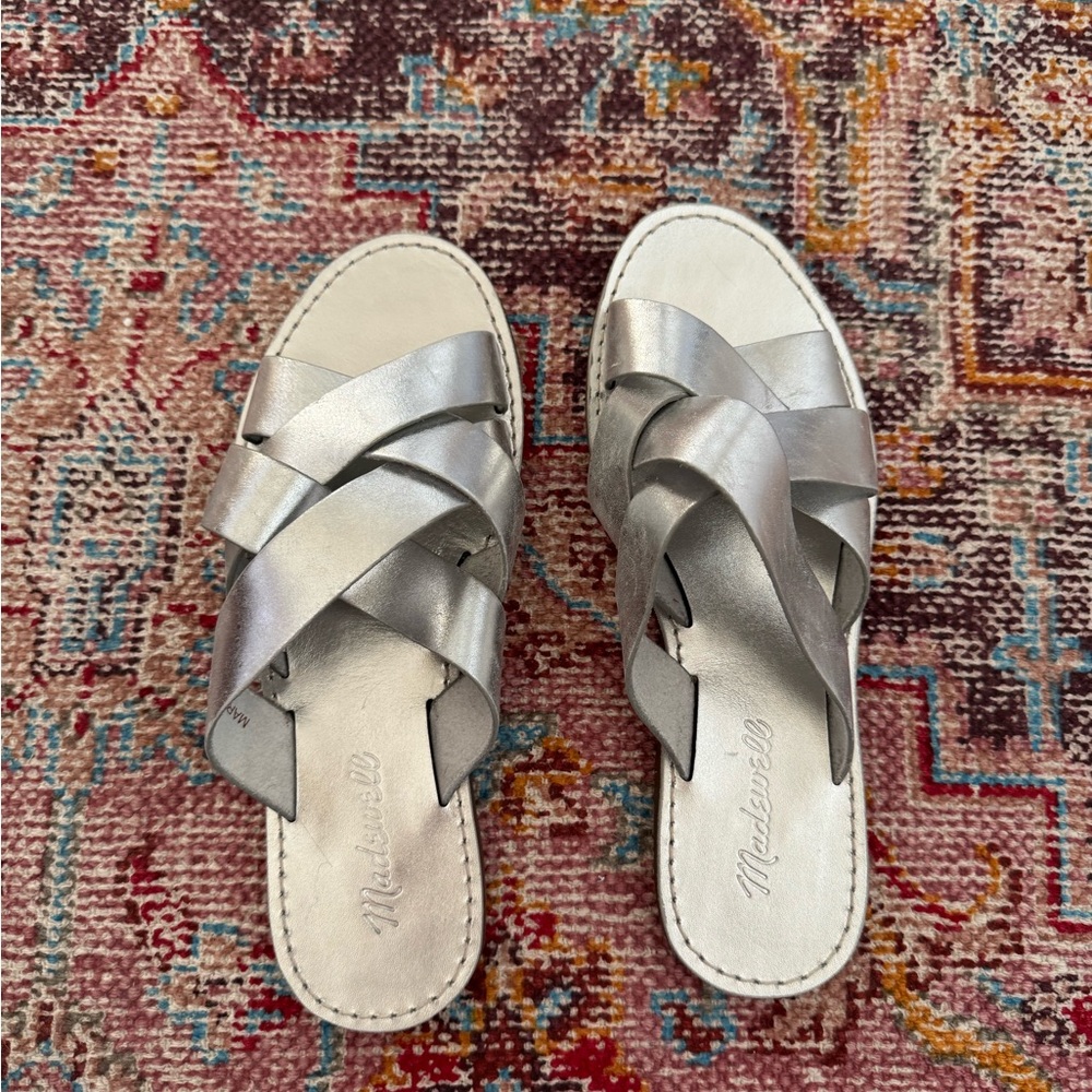 NEW Madewell Women's Metallic Silver Sandals